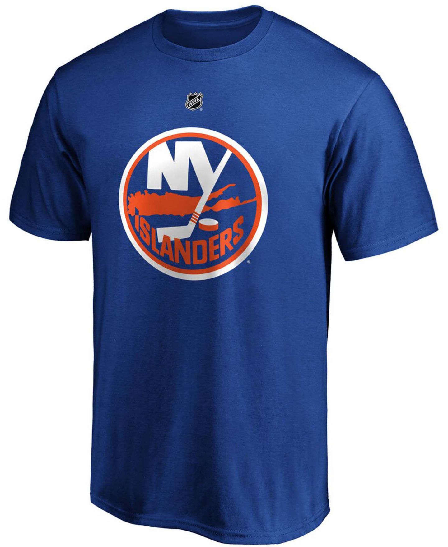 Мужская футболка Fanatics Mathew Barzal Royal New York Islanders Team Authentic Stack Name and Number — фото 2
