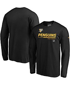 Men's Black Pittsburgh Penguins Authentic Pro Core Collection Prime Long Sleeve T-shirt