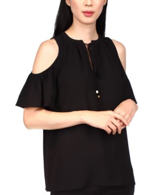 Michael Kors - Flutter-Sleeve Cold-Shoulder Blouse