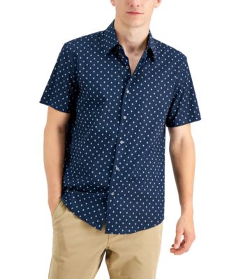 Men's Short-Sleeve Circle Geo Print Shirt