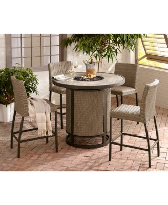 Ellery Outdoor 5-Pc. Chat Set (1 Fire Pit & 4 Stools)