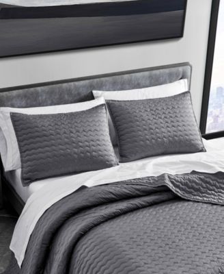 Vera Wang CLOSEOUT! Herringbone Stitch 3 Piece Quilt Set, Queen