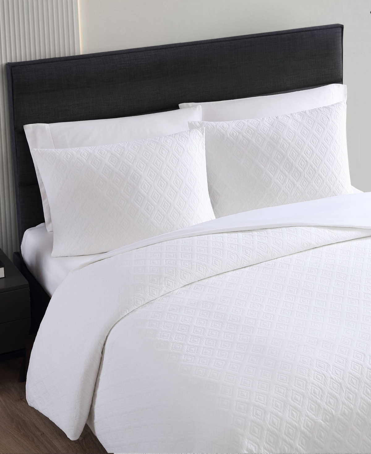 Double Diamond Matelasse 3 Piece Duvet Cover Set