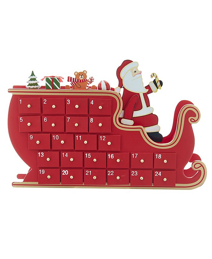 Kurt Adler Wooden Santa and Sleigh Advent Calendar Macy's