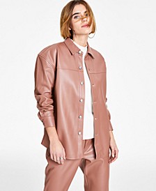 Faux-Leather Shirt, Created for Macy's