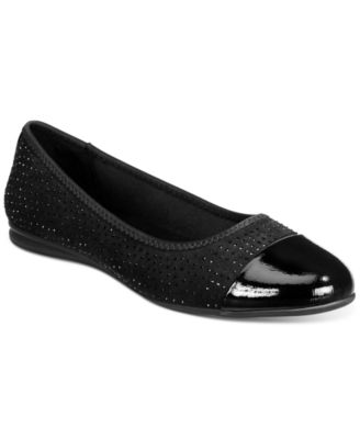 macys flat black shoes