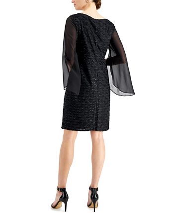 Connected Jacquard Cape Sleeve Dress & Reviews - Dresses - Women - Macy's