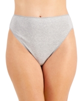 Charter Club Everyday Cotton High-Cut Brief Underwear, Created for Macy's - Heather Storm