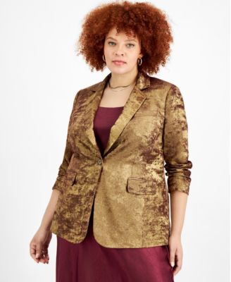 plus size metallic blazer