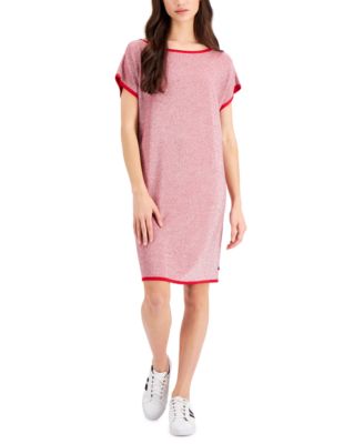 metallic shift dress