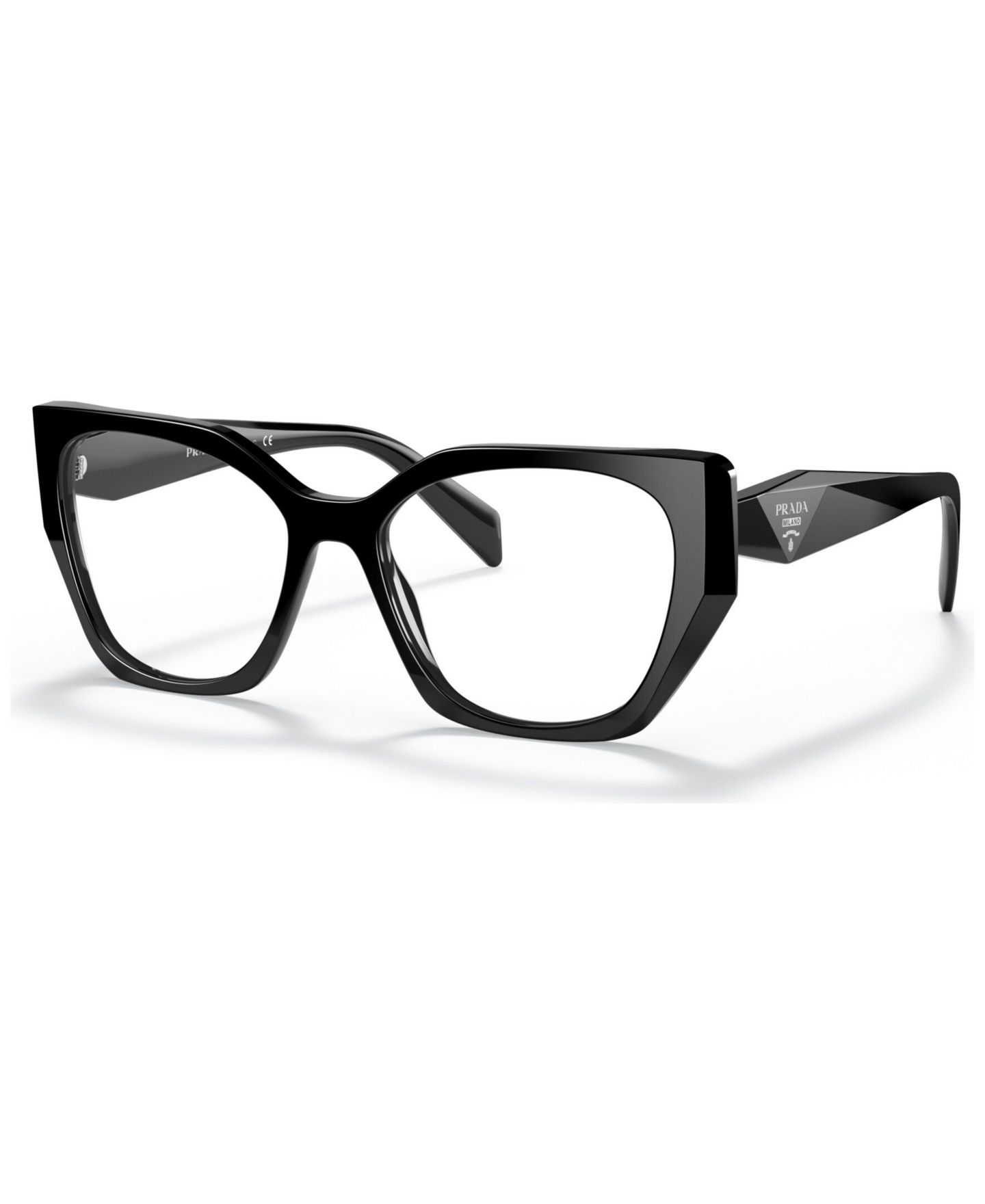 Женские очки Prada Woman Irregular Plastic PR 18WV Eyeglasses, цвет: Чёрный — фото 1