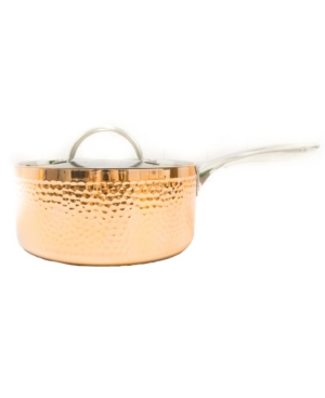Berghoff Tri-ply 8" Covered Saucepan, Hammered In Copper