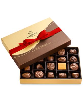 Godiva - Assorted Milk Chocolate Gold Gift Box with Red Ribbon, 22 Piece Brand Name