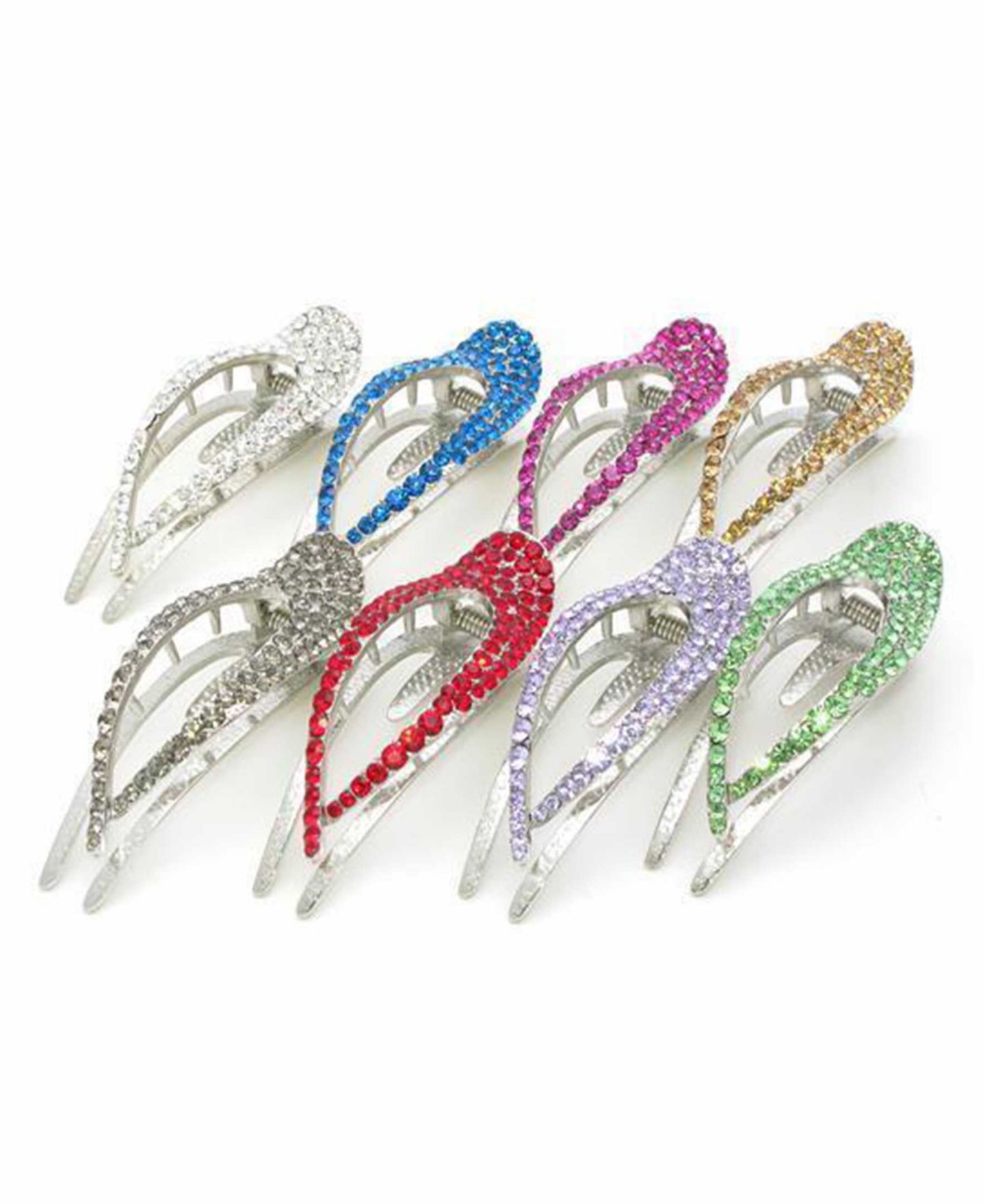 Женская заколка Soho Style Elongated Crystal Teardrop Hair Clip, цвет: Разноцветный — фото 2