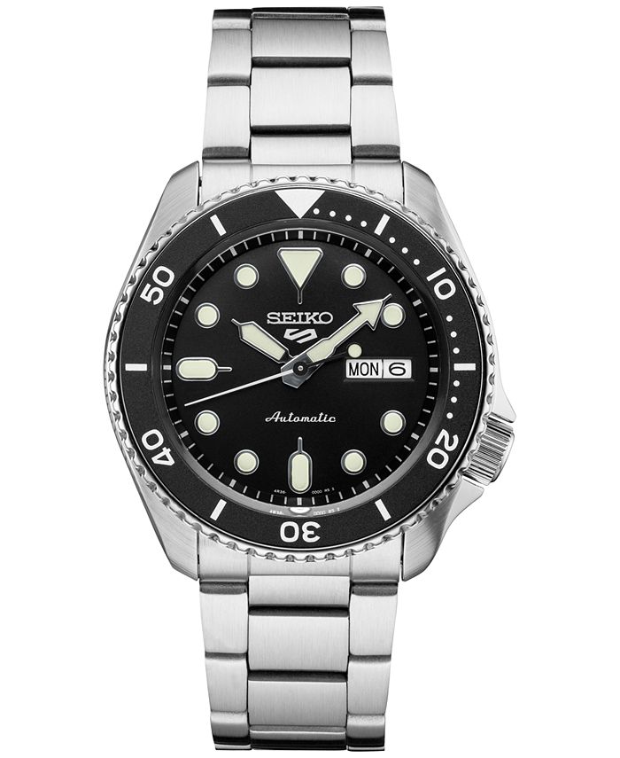 Seiko Men's Automatic 5 Sports Stainless Steel Bracelet Watch 43mm - Macy's