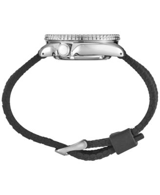 Men's Automatic 5 Sports Black Silicone Strap Watch 43mm