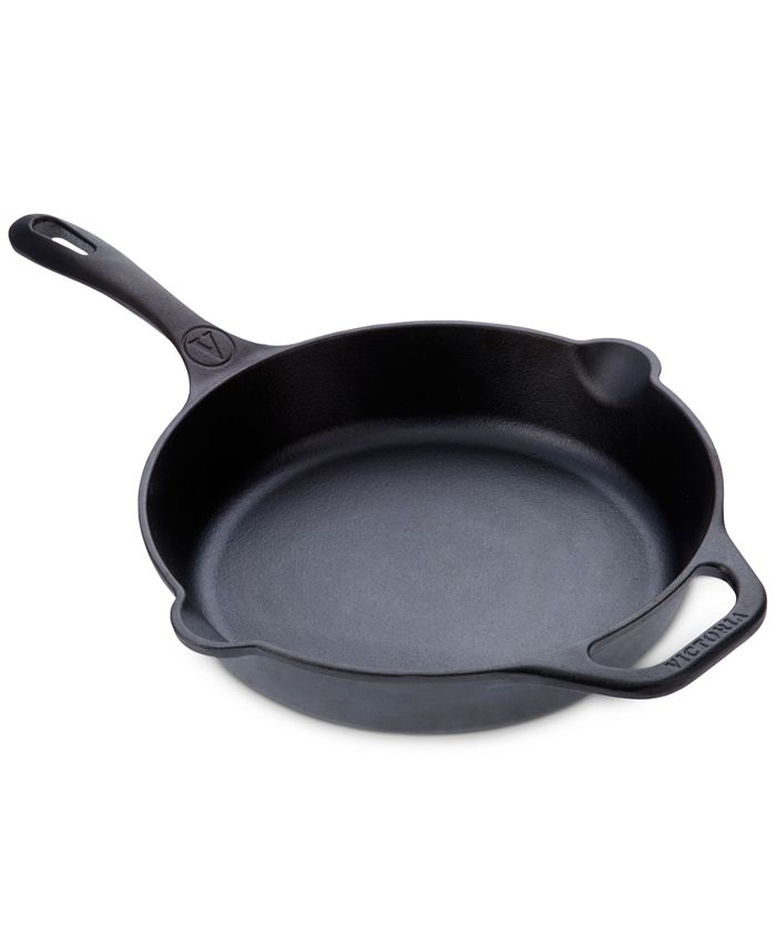 Victoria Cast-Iron Skillet, Pre-Seasoned Cast-Iron Frying Pan with Long  Handle, Made in Colombia, 12 Inch & Glass Lid for 12 Inch Cast Iron  Skillet