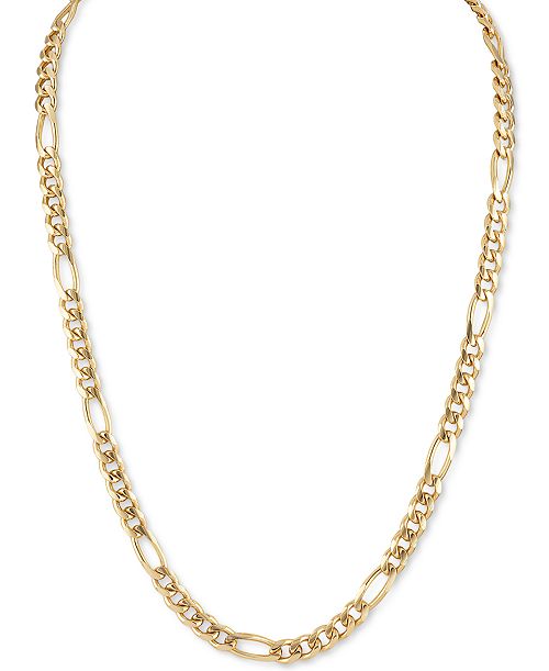 alfani Esquire Men's Jewelry Cuban Figaro Link 22" Chain Necklace Created for Macy's Jewelry & Watches