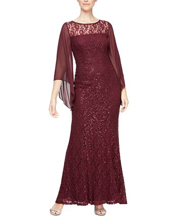 SL Fashions Embellished Illusion Lace Gown & Reviews - Dresses - Women ...