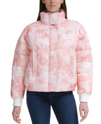 cinched waist puffer jacket