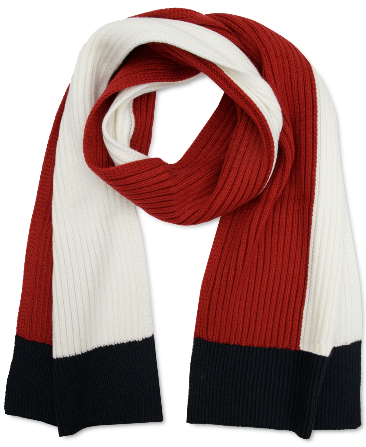 Tommy Hilfiger Men's Colorblock Embroidered Logo Scarf In Snow White,sky Captain,apple Read