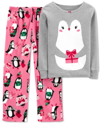 Carter's - Girls 2-Pc. Holiday Penguin Pajamas