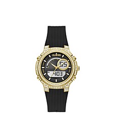 Unisex Black Silicone Strap Digital Watch 40mm