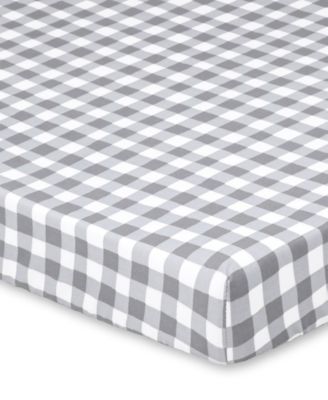 The Peanutshell Pack n Play, Mini Crib, Portable Crib or Fitted Playard Sheets, 2 Pack Set, Farmhouse Floral and Grey Plaid