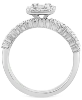 EFFY&reg; Diamond Cluster Bridal Set (1 ct. t.w.) in 14k White Gold
