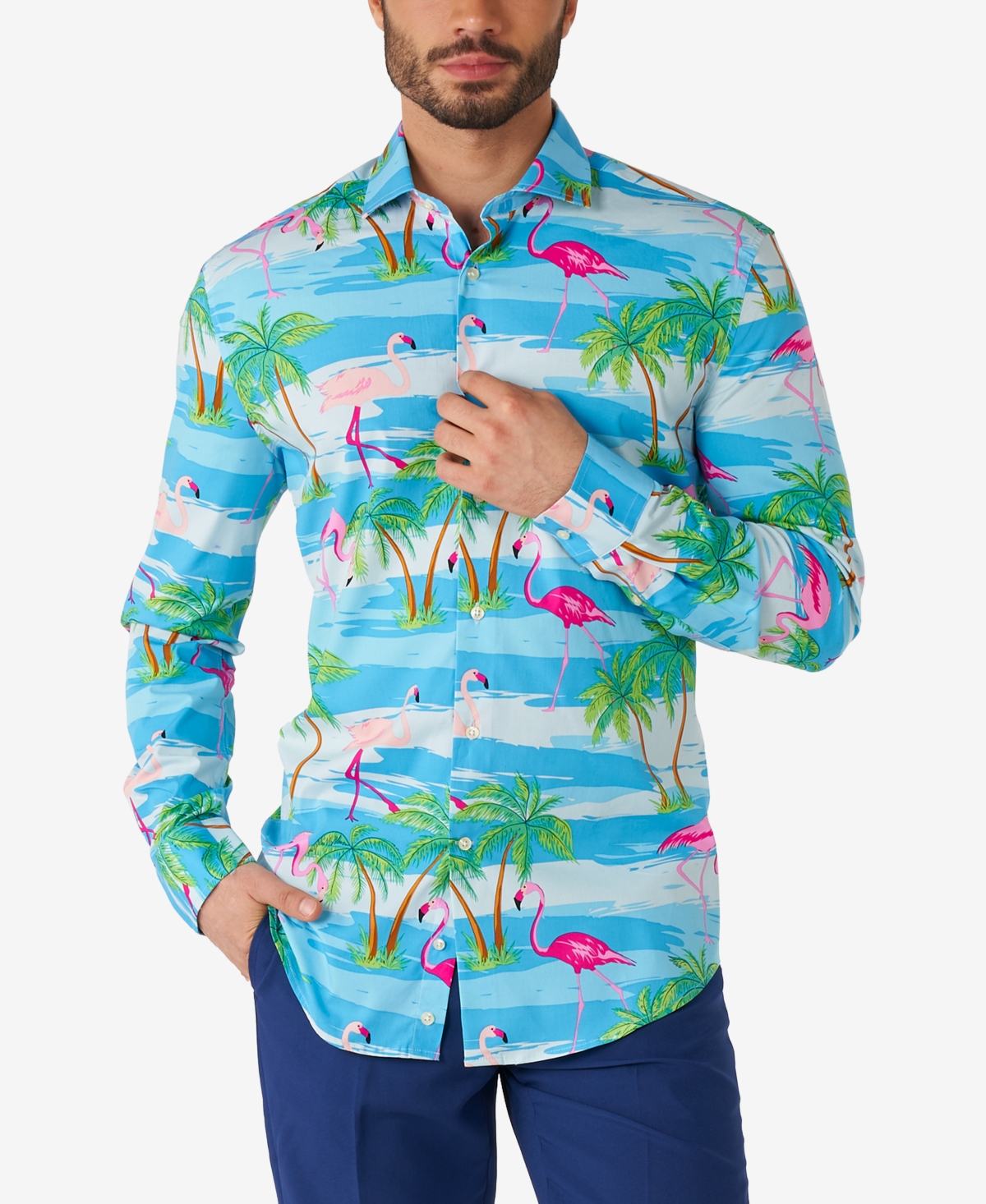 Men's Flaminguy Tropical Flamingo Dress Shirt - Assorted