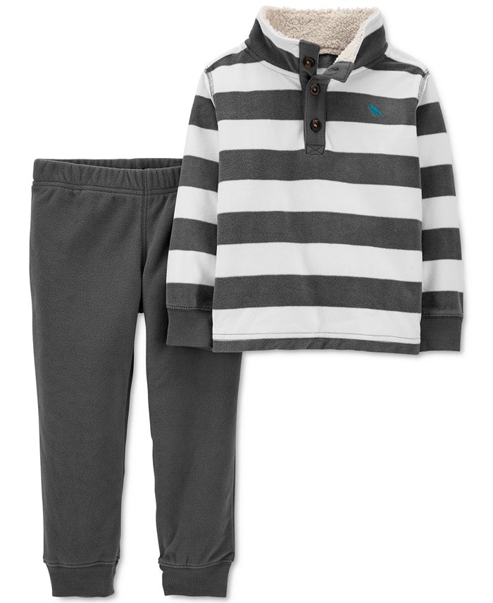 Carter's Baby Boys 2Pc. Striped Fleece Pullover & Pants Set Macy's