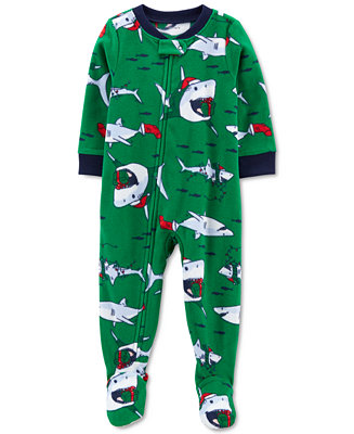 Details about    Carters Santa Jaws Pajama's-Shirt & Fleece Pants Boy's Sizes 2T,3T,4T  NEW 