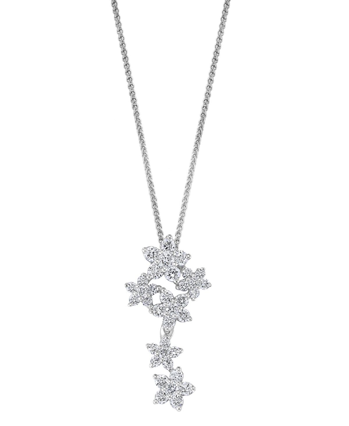 Lali Jewels Diamond Floral Pendant Necklace (3/8 ct. t.w.) in 14K White Gold - White Gold