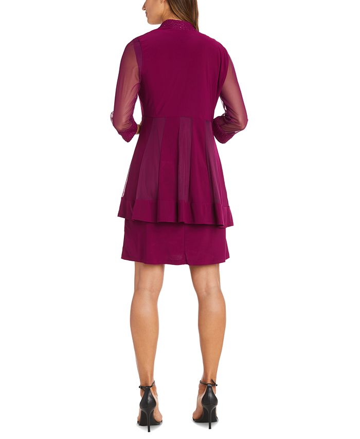 R & M Richards Sheer Jacket & Necklace Dress & Reviews - Dresses ...