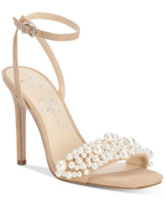 Jessica Simpson Women's Omilira Imitation Pearl High-Heel Dress Sandals ...