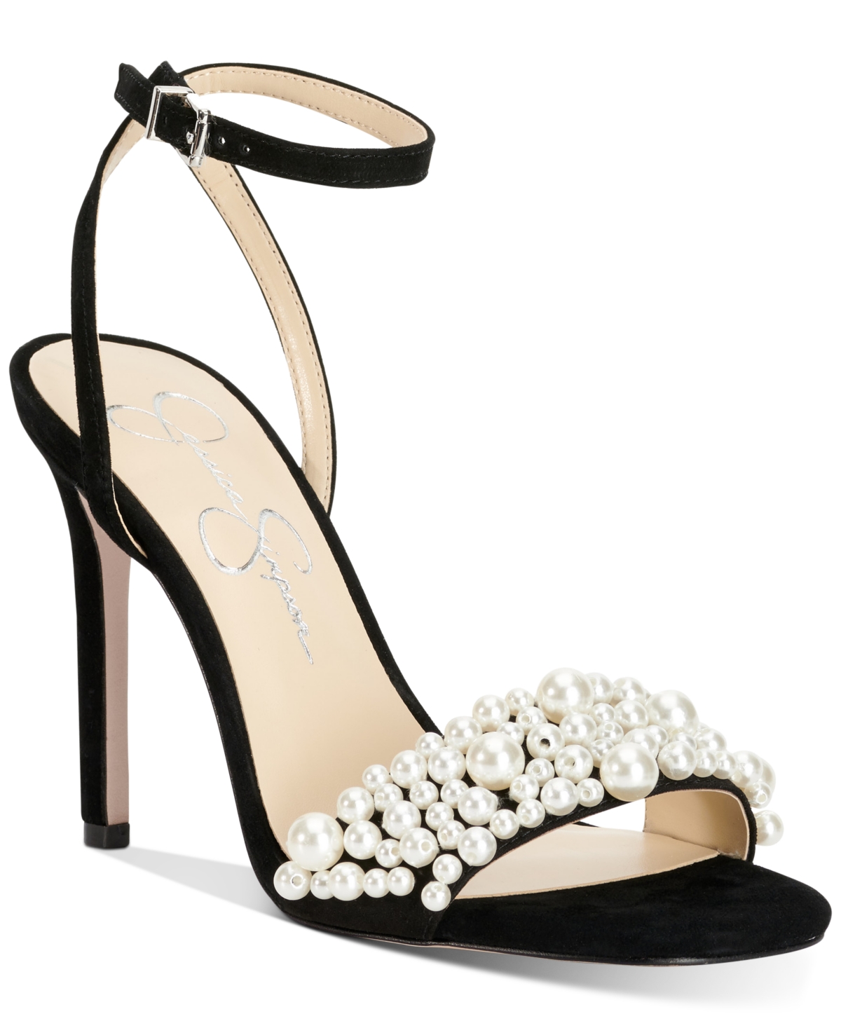 Jessica Simpson Omilira Embellished Ankle Strap Sandal in Black Smart Closet