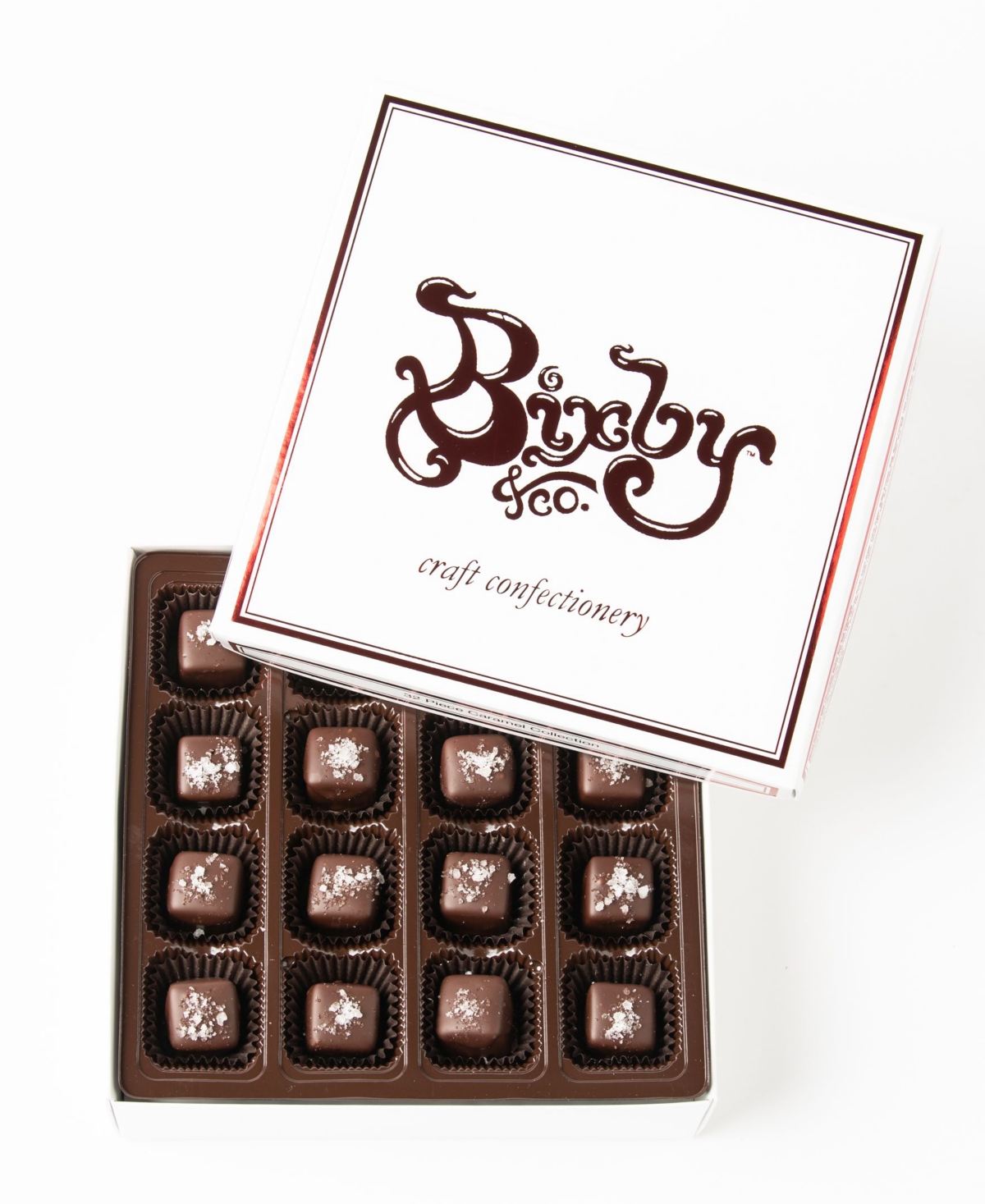 Bixby Chocolate Dark Chocolate Sea Salted Caramels Gift Box, 32 Piece