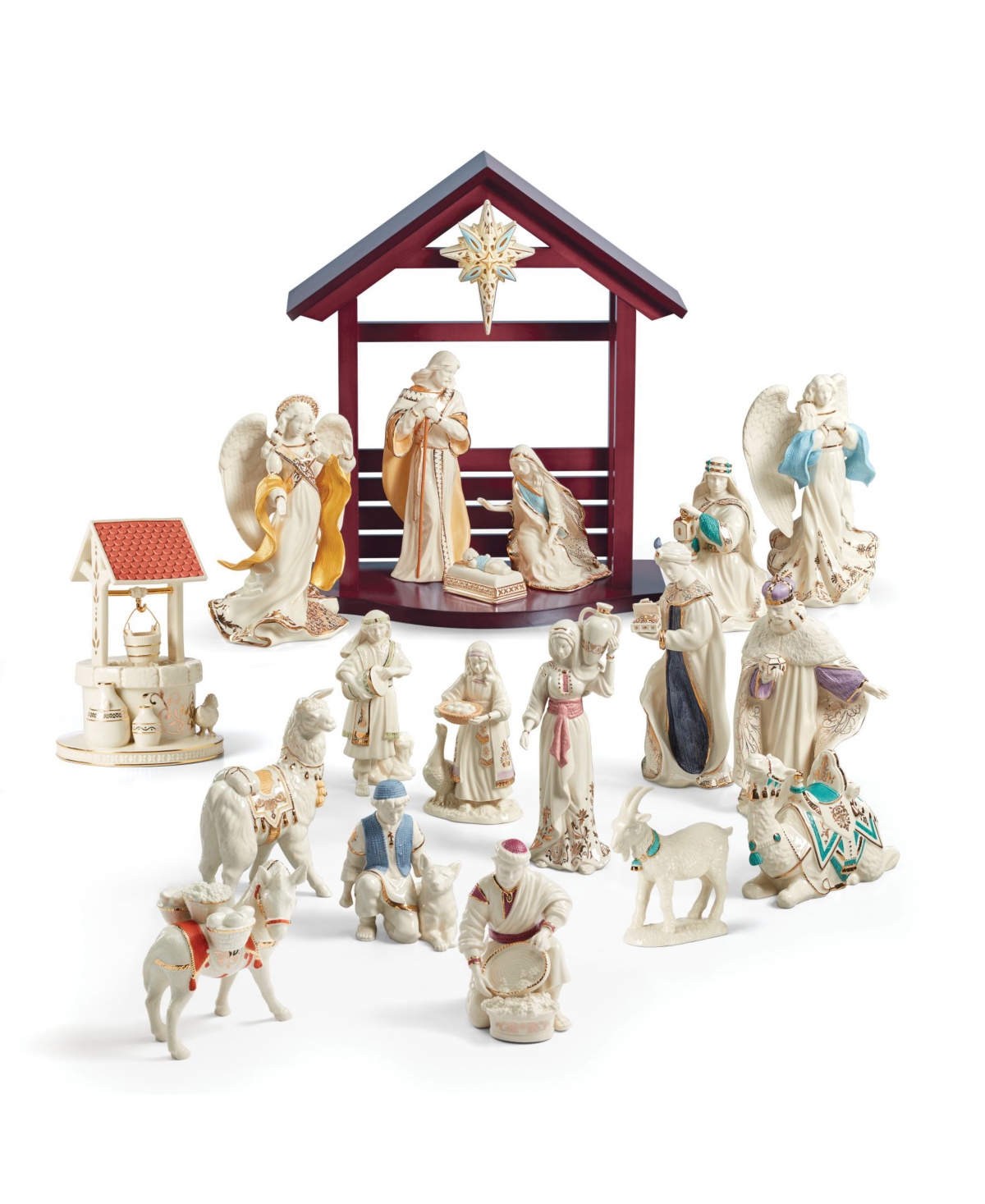First Blessing Nativity Water Well Figurine - Multi and Ivory