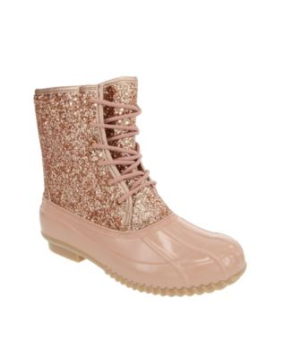 duck boots with glitter