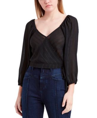 BCBGeneration - Shadow-Striped Wrap Top