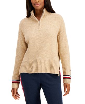 mock neck quarter zip sweater