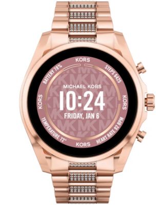 Michael Kors Access Unisex Gen 6 Bradshaw Smartwatch Rose Gold Tone Case with Stainless Steel Bracelet 44mm Macy s