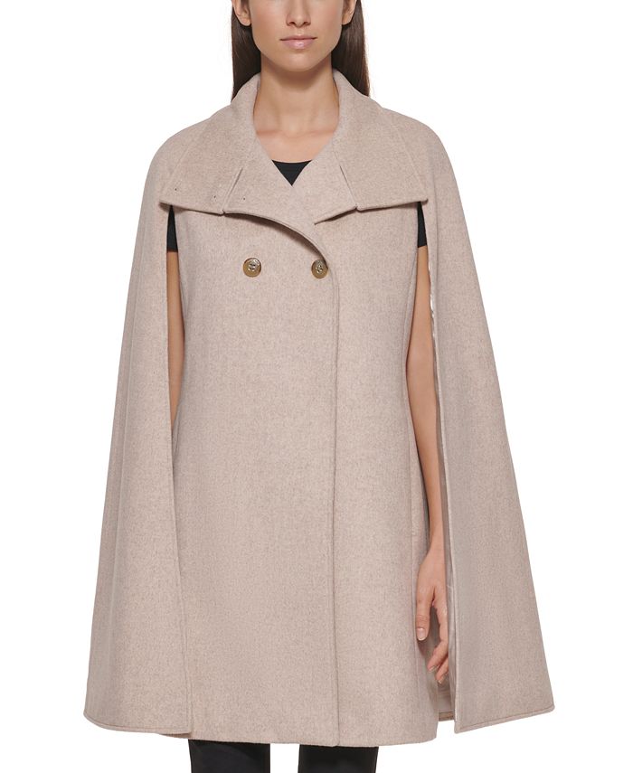 Introducir 37+ imagen calvin klein women’s double-breasted cape coat
