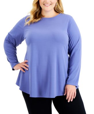 Alfani - Plus Size Shirttail-Hem Tunic