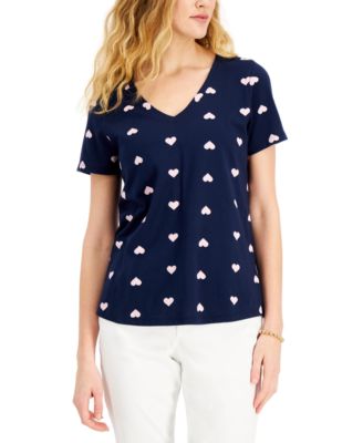 Style \u0026 Co Cotton Heart-Print T-Shirt 