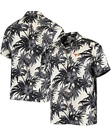 Men's Black Texas Longhorns Harbor Island Hibiscus Button-Up Shirt