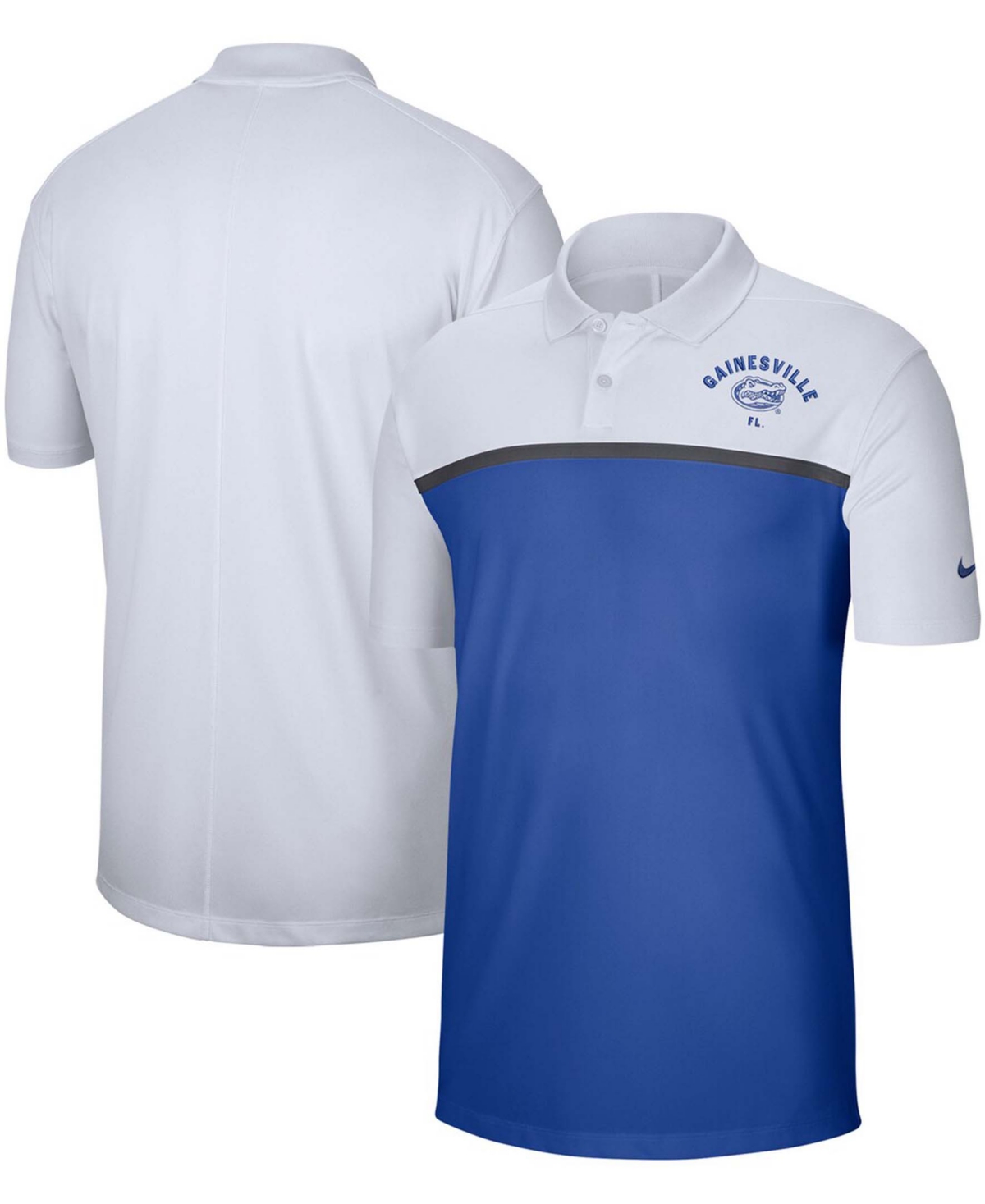 Men's Big and Tall Nike White-Royal Florida Gators Color Block Victory Performance Polo