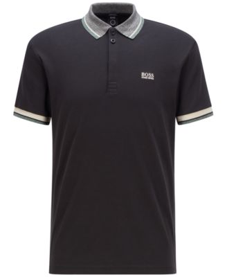 Hugo Boss - Men's Patterned-Collar Polo Shirt