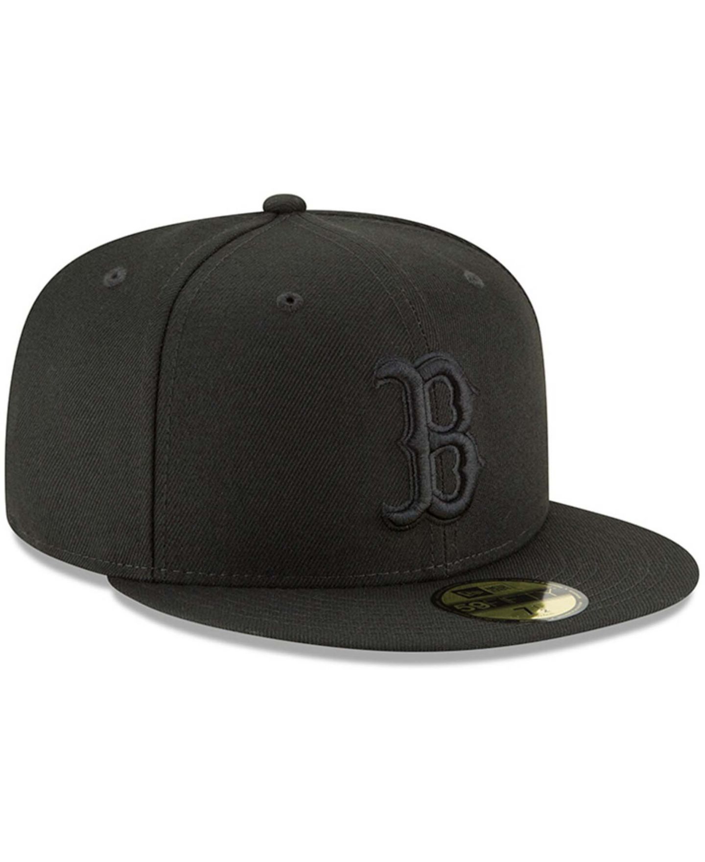 Мужская кепка New Era Black Boston Red Sox Primary Logo Basic 59FIFTY Fitted Hat — фото 3