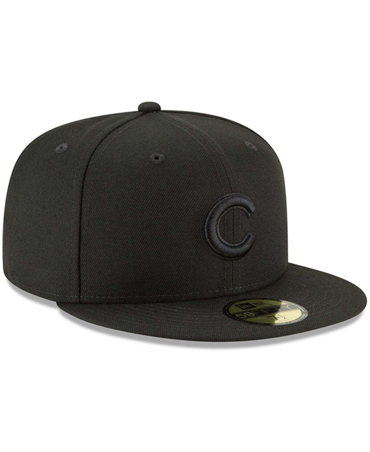 Men's Black Chicago Cubs Primary Logo Basic 59FIFTY Fitted Hat